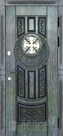 Фото «Элитная входная дверь в коттедж массив дерева №24»